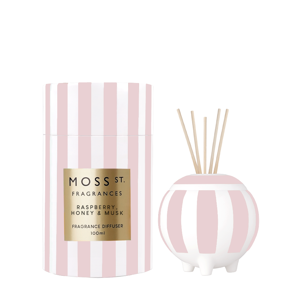 Moss St. Ceramic Diffuser 100ml - Raspberry Honey & Musk