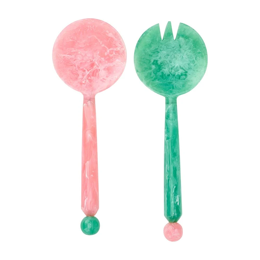 Annabel Trends Resin Salad Server Set of 2 - Pink & Green
