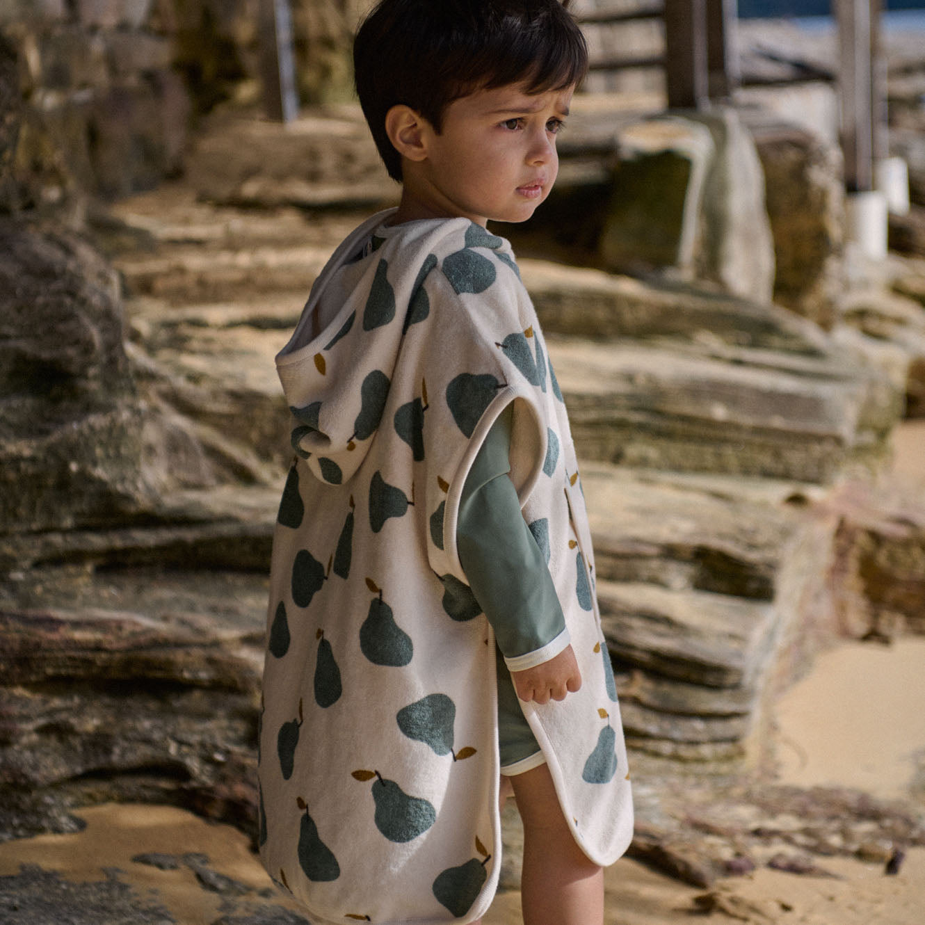 Nature Baby Organic Cotton Poncho Towel - Pear Print