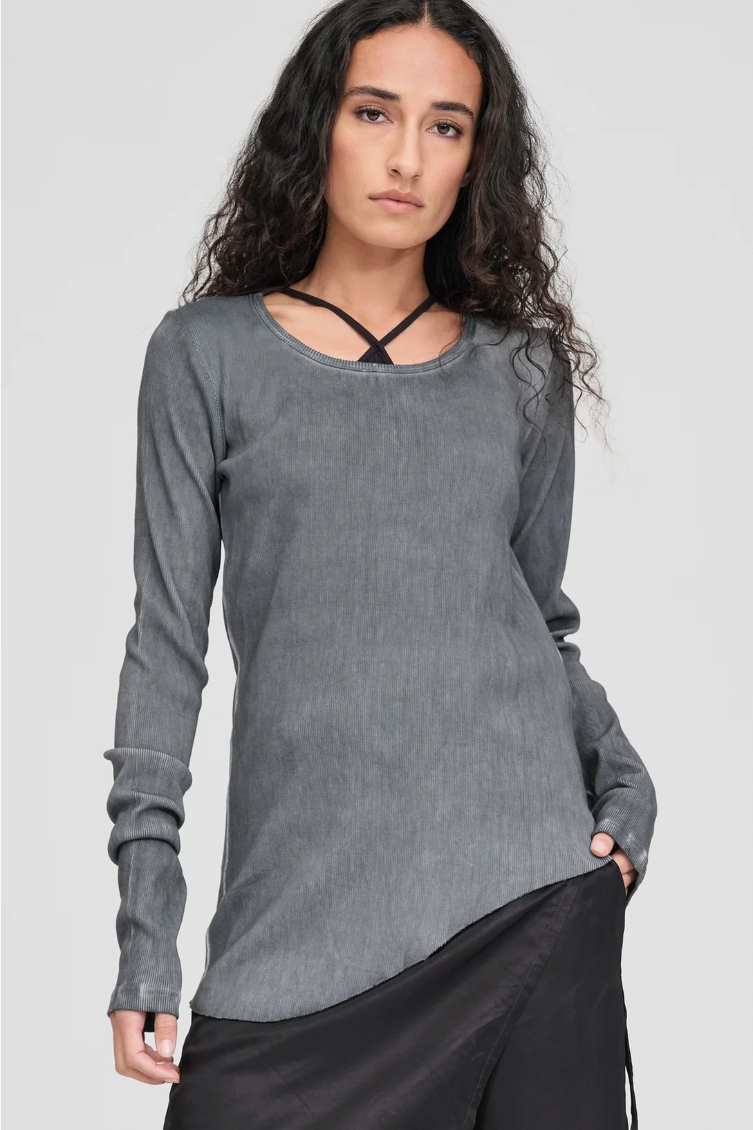 Taylor Ribbed Camber Tunic - Diffused Vapour