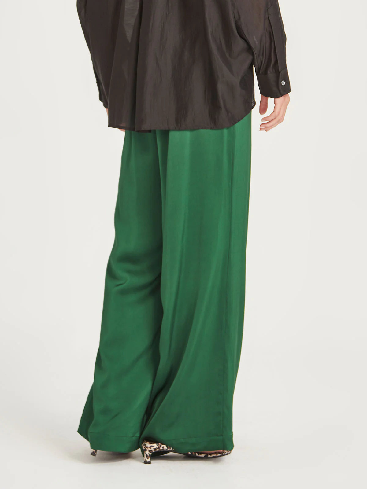 Caroline Sills Satin Carrie Pant - Emerald