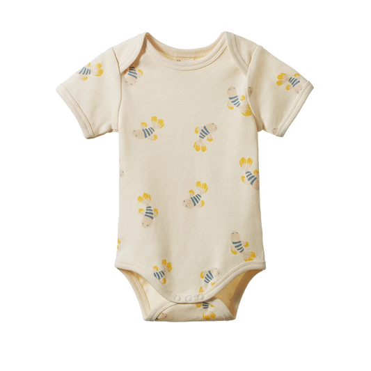 Nature Baby Short Sleeve Bodysuit - Fish Fable Print