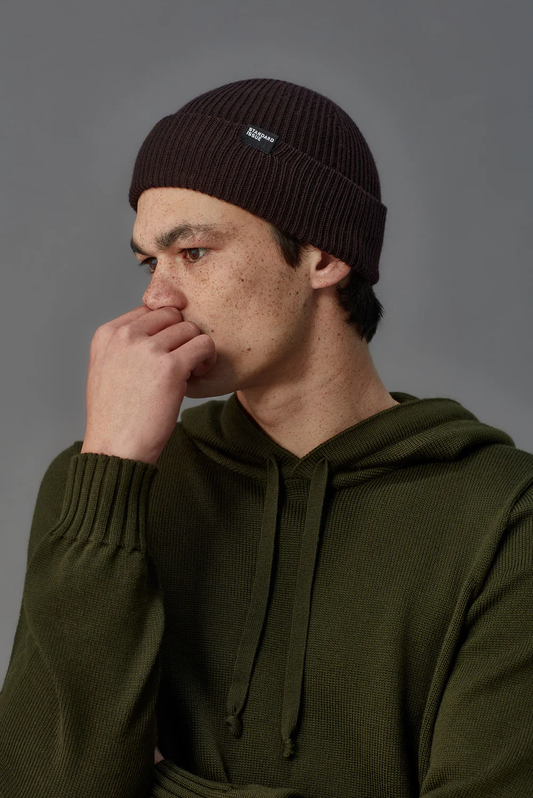 Standard Issue Merino Rib Beanie - Umber