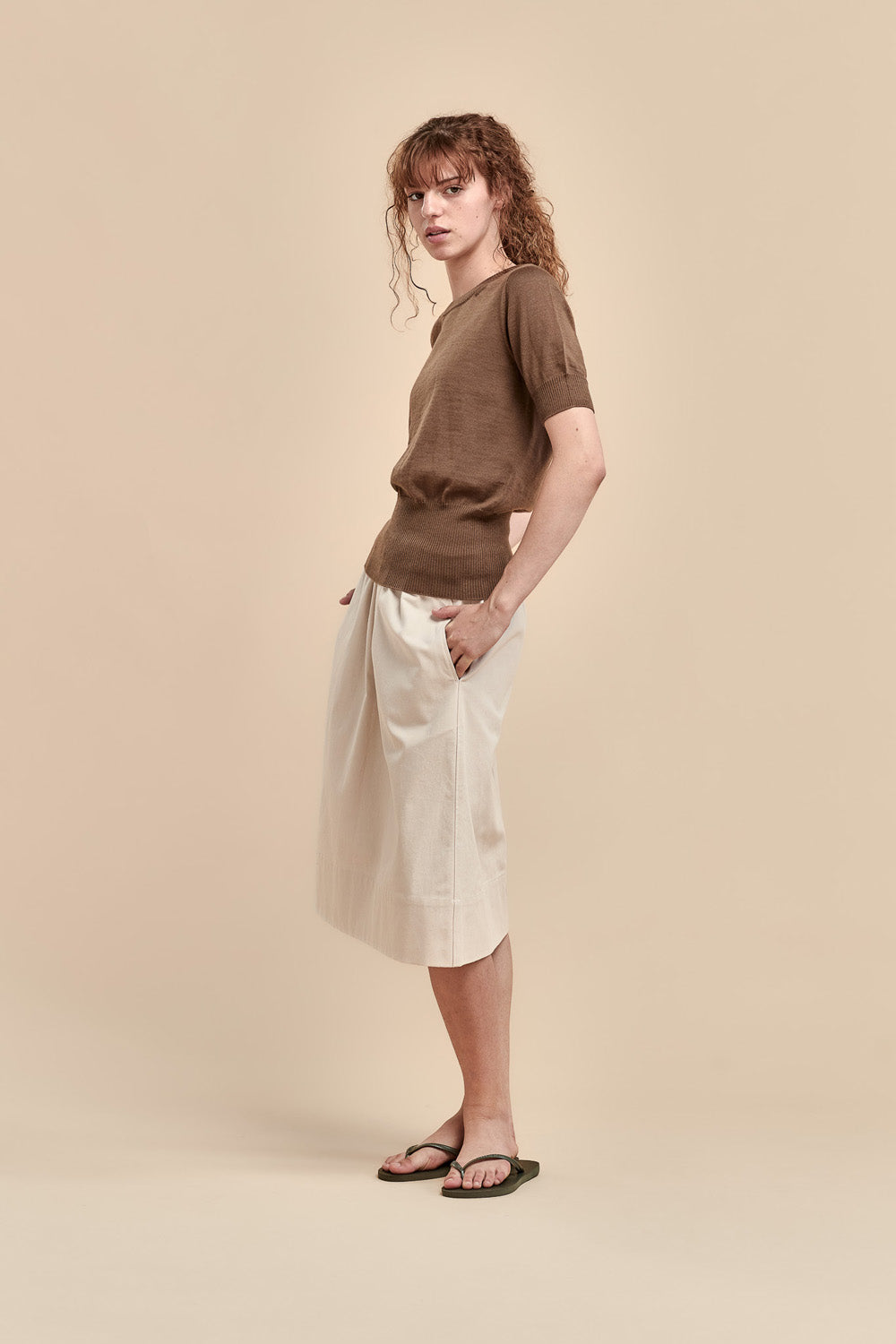 Standard Issue Merino High Rib T-Shirt - Truffle
