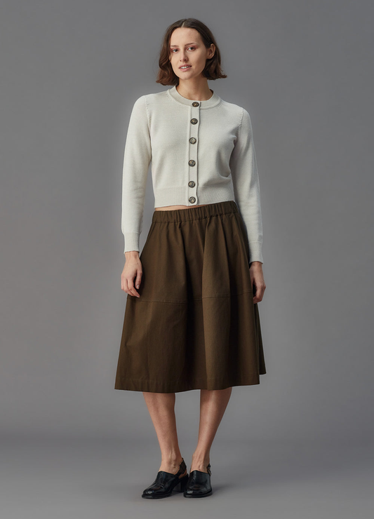 Standard Issue Cotton Broadcloth Lantern Skirt - Nori