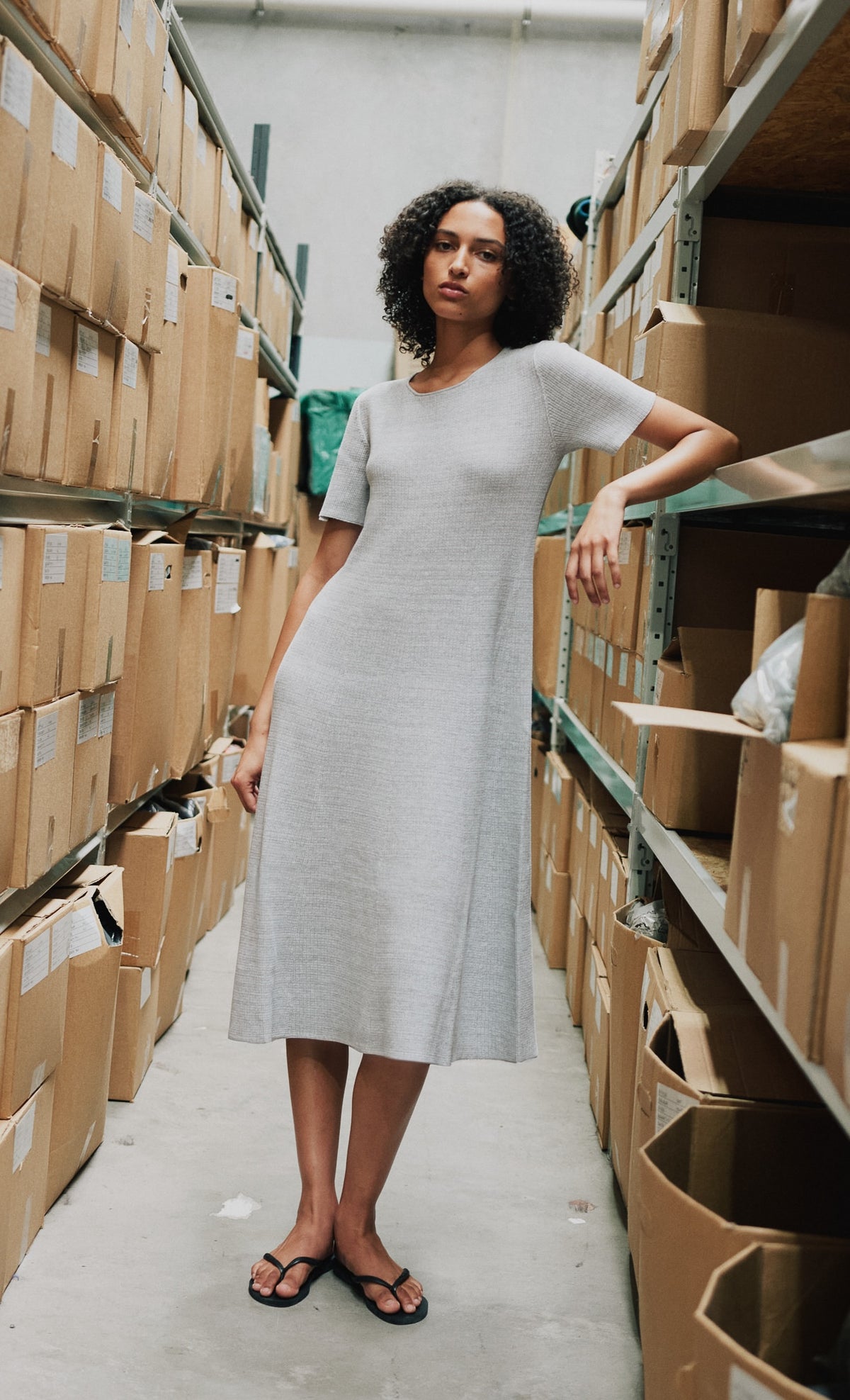 Standard Issue Cotton Waffle Dress - White/Arctic