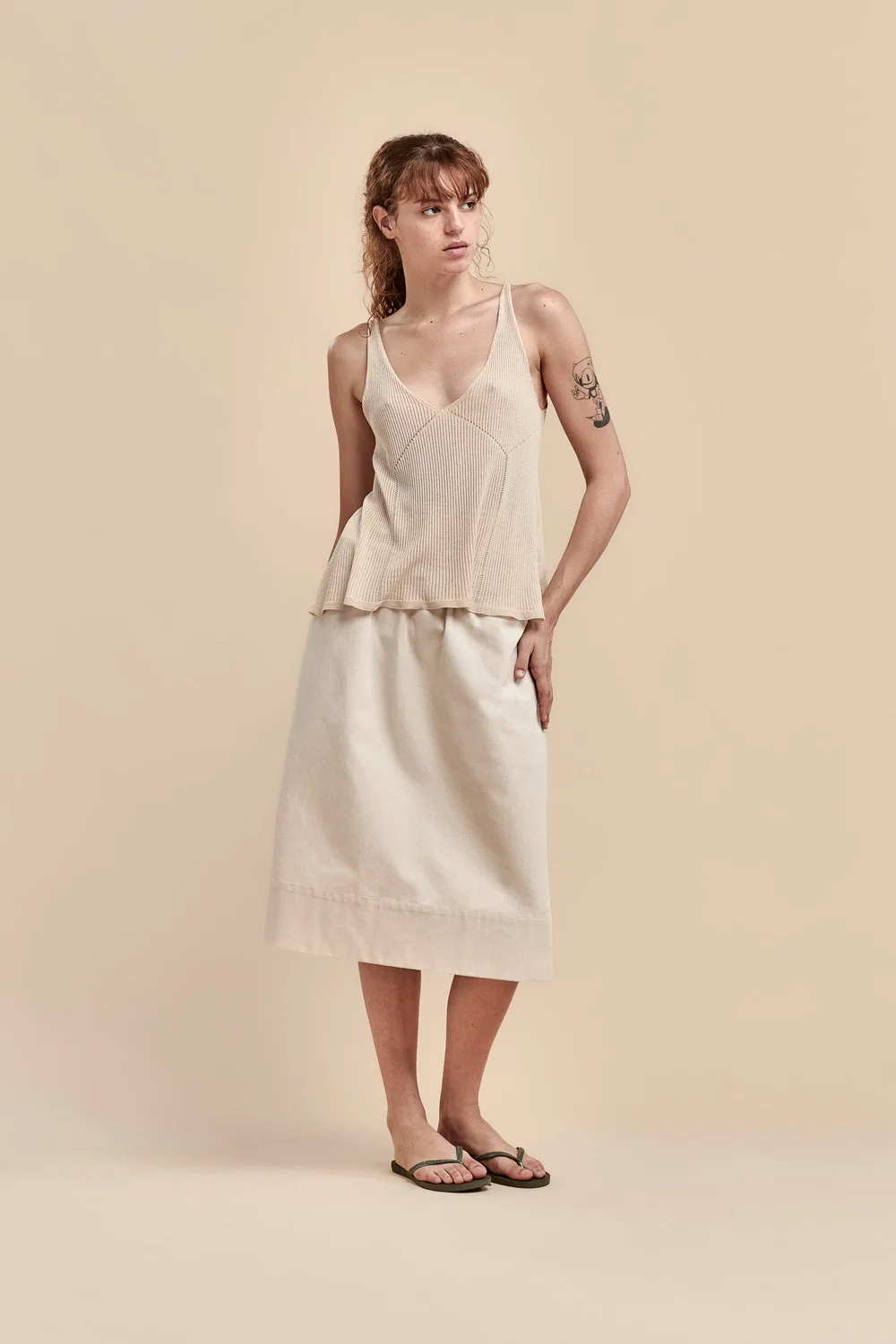 Standard Issue Cotton Broadcloth Skirt - Fossil