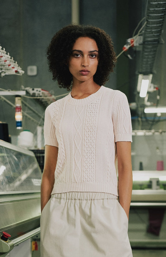 Standard Issue Cotton Cable T-Shirt - Feather