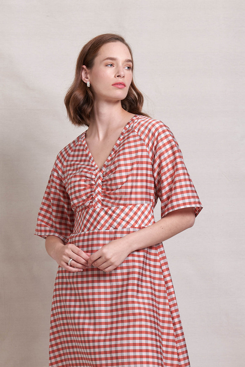 Neris Absolute Pitch Dress - Clay Check