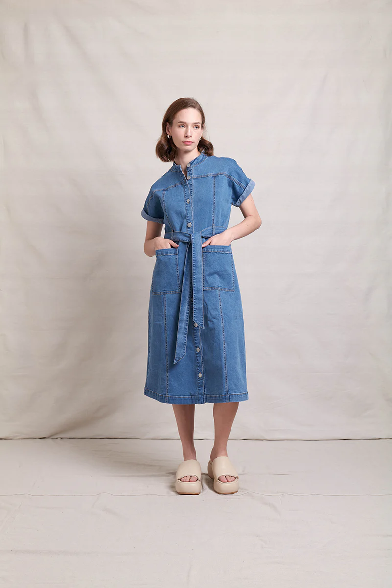 Neris On A Roll Dress - Stonewash