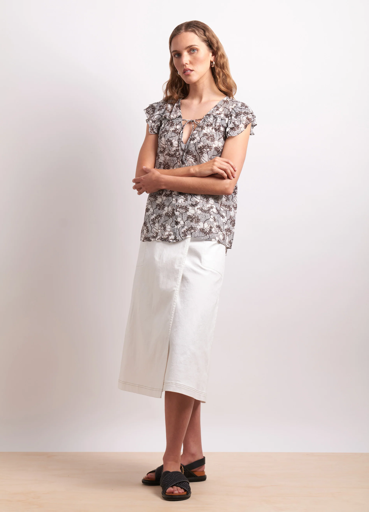 Neris  In Print Top - Petal Print