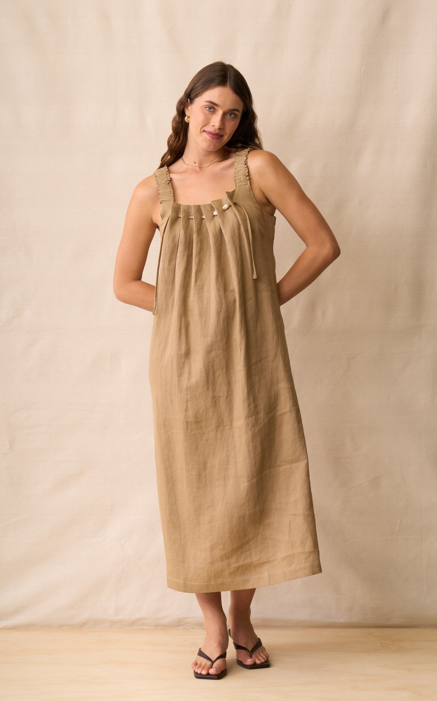 Neris Thu And Thru Dress - Biscotti