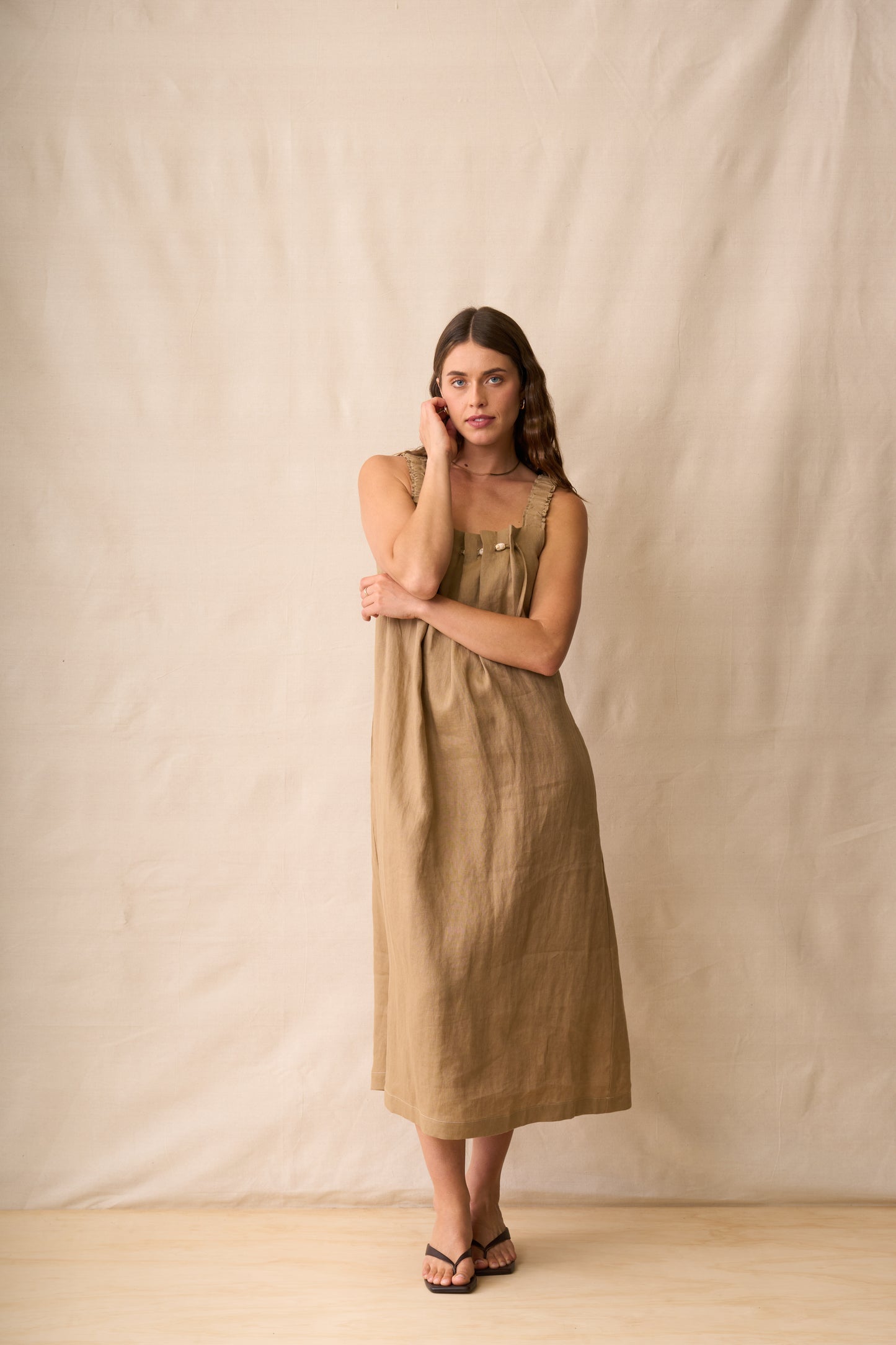 Neris Thu And Thru Dress - Biscotti