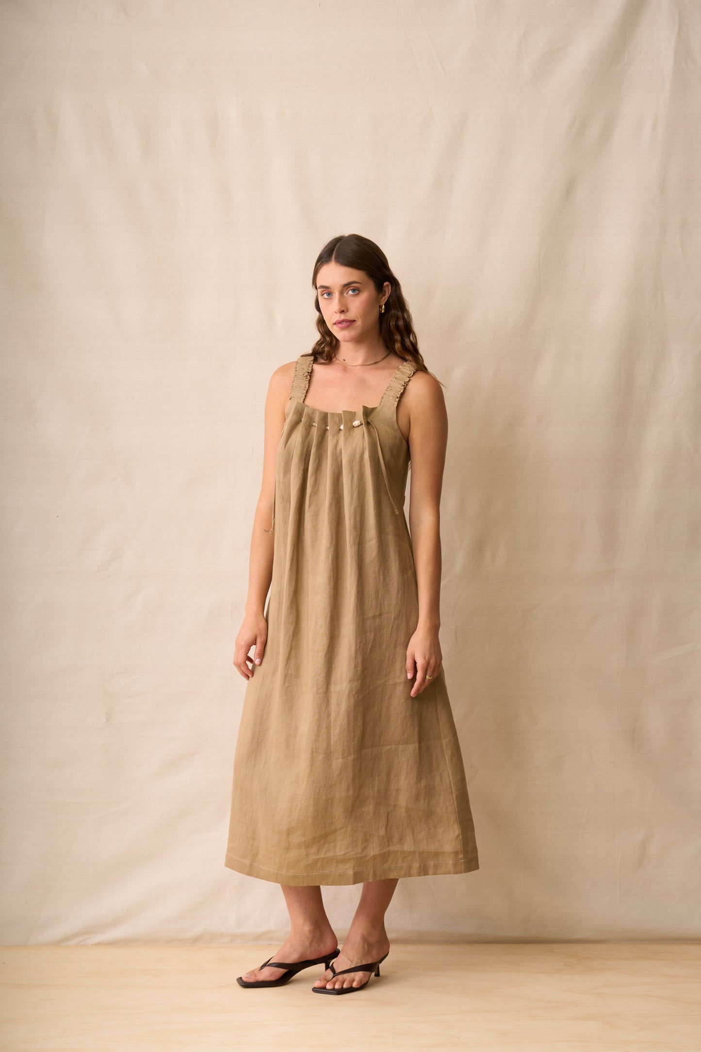 Neris Thu And Thru Dress - Biscotti