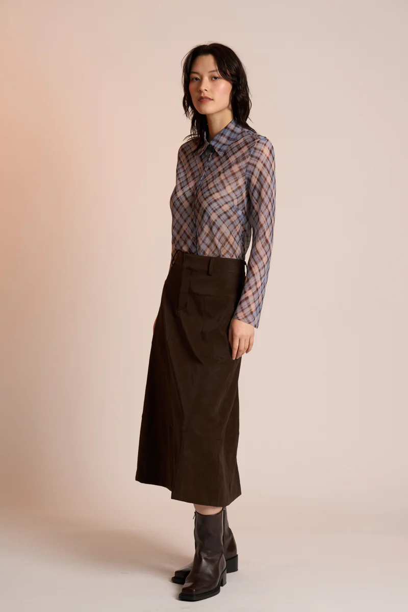 Neris Edgy Shirt - Truffle Check