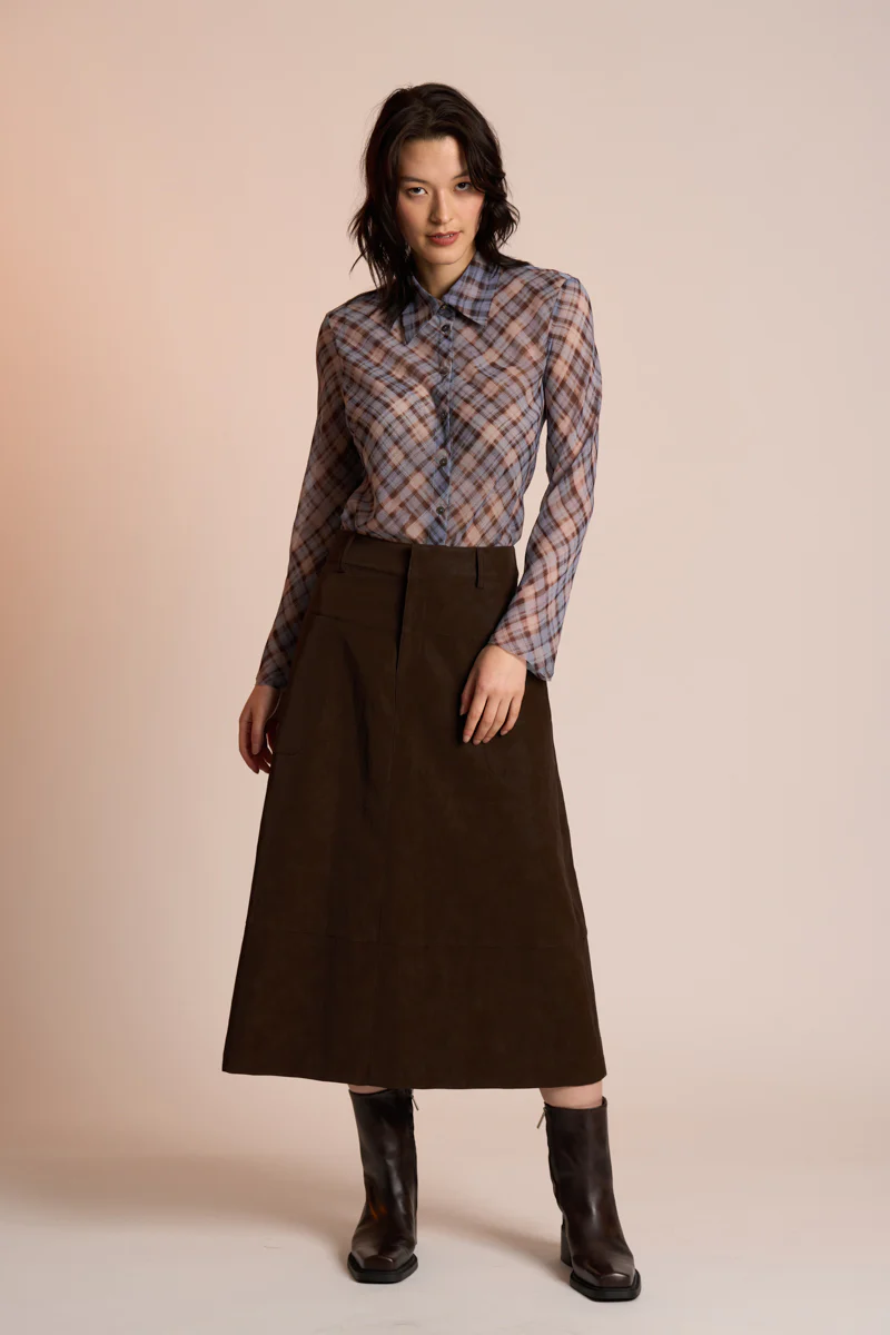 Neris Edgy Shirt - Truffle Check