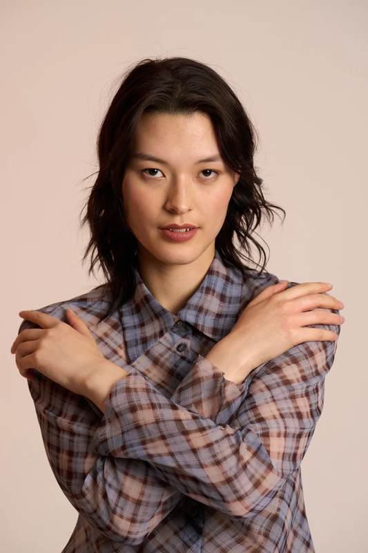 Neris Edgy Shirt - Truffle Check