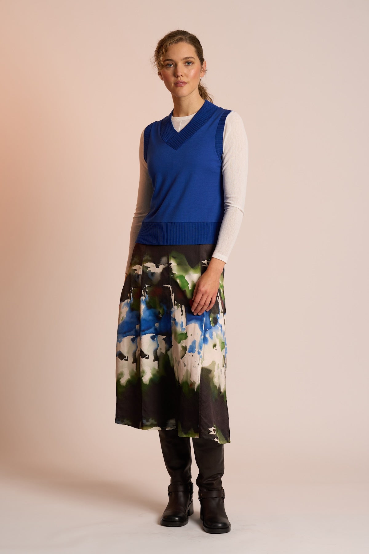 Neris Crop Vest - Lapis