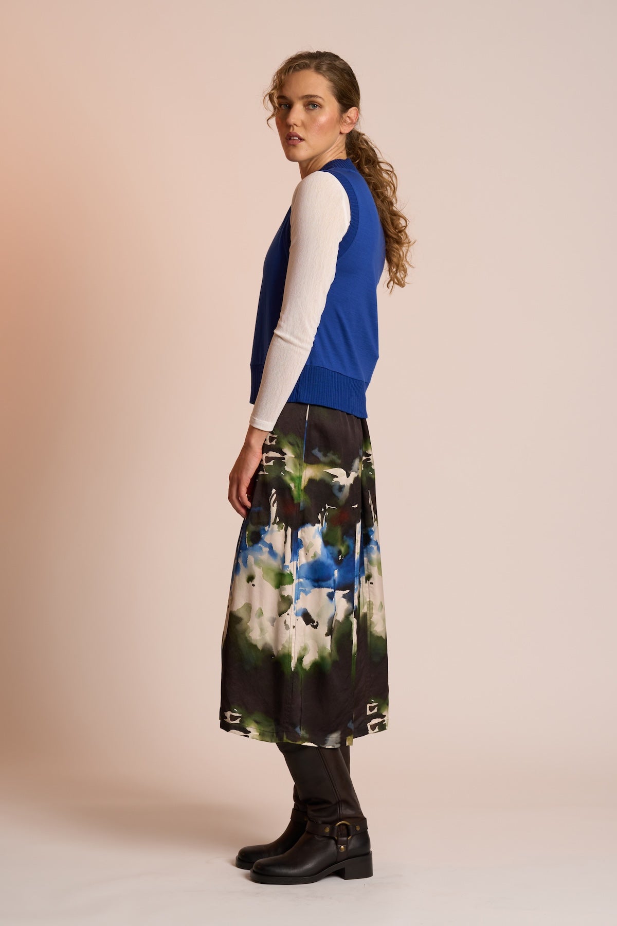 Neris Crop Vest - Lapis