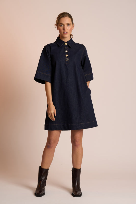Neris Ora Dress - Indigo