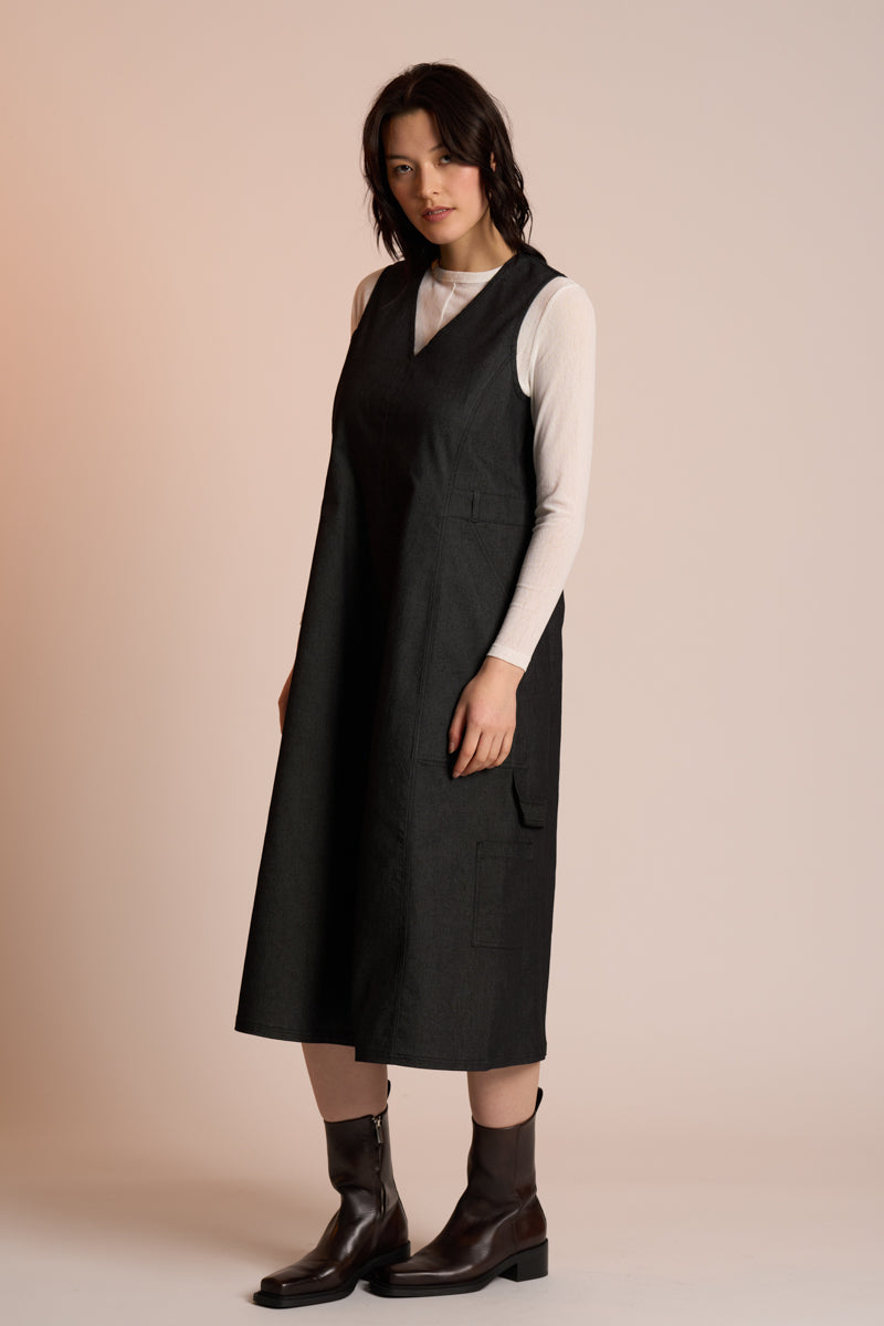 Neris Lennox Pinafore - Granite