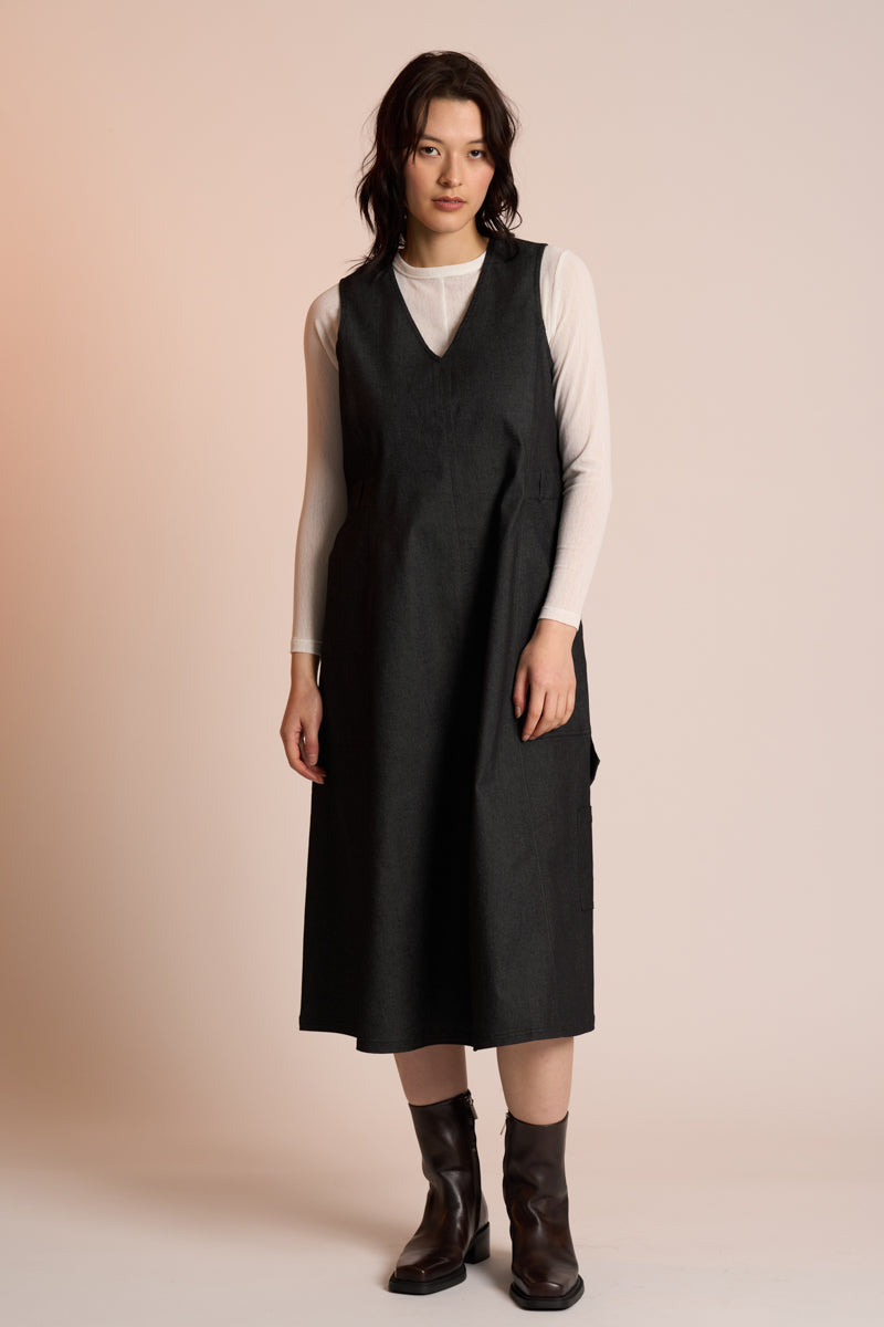 Neris Lennox Pinafore - Granite