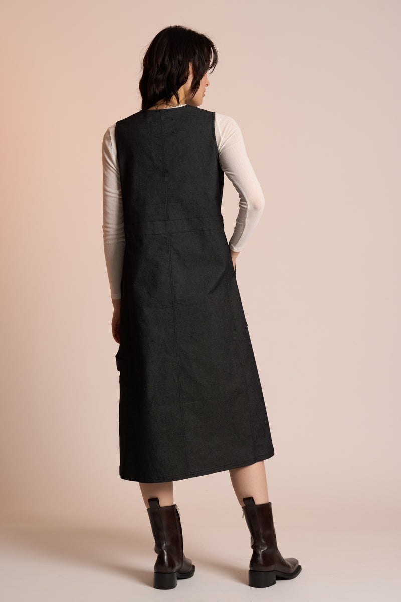 Neris Lennox Pinafore - Granite