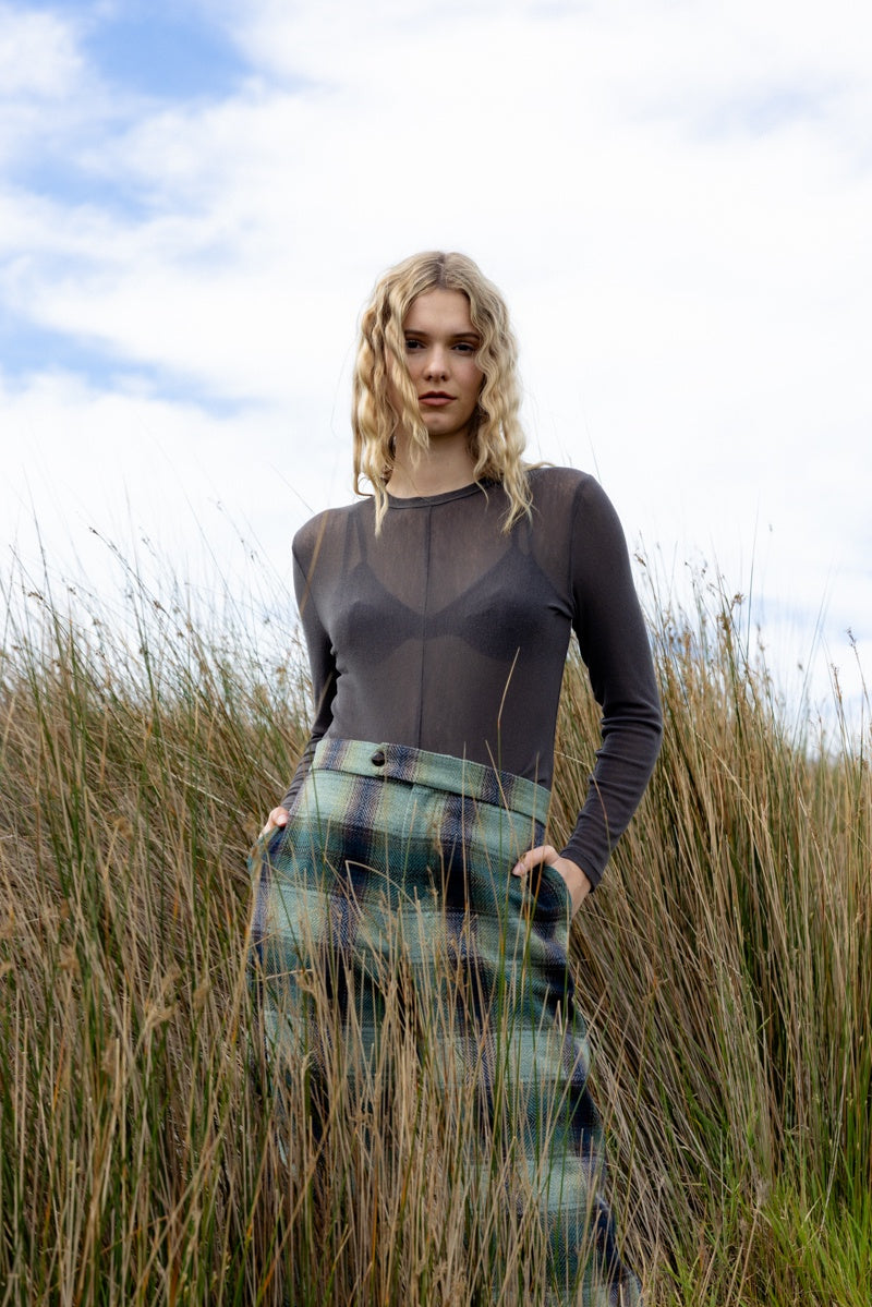 Neris Mesh Encore Top - Oil