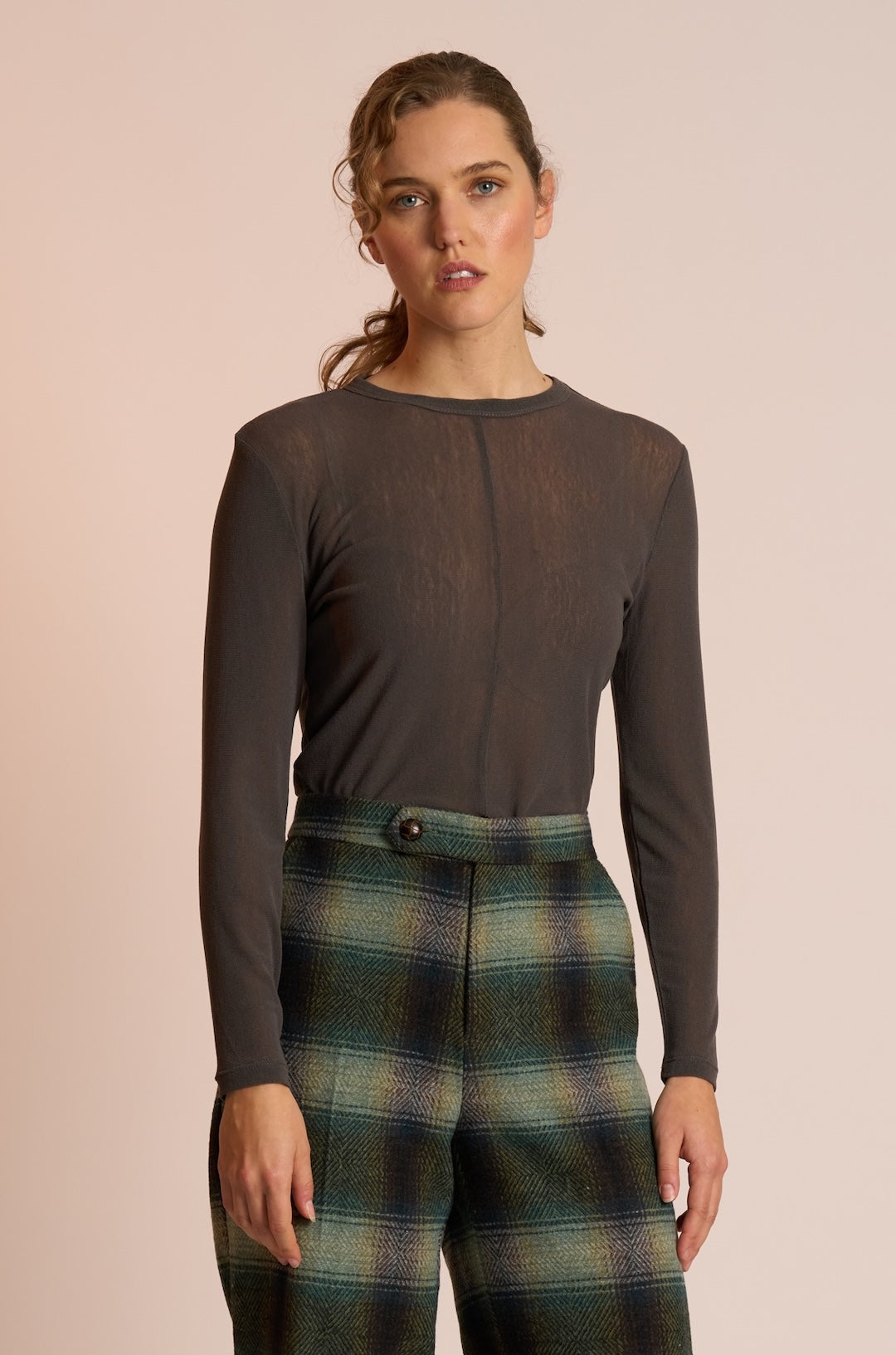 Neris Mesh Encore Top - Oil