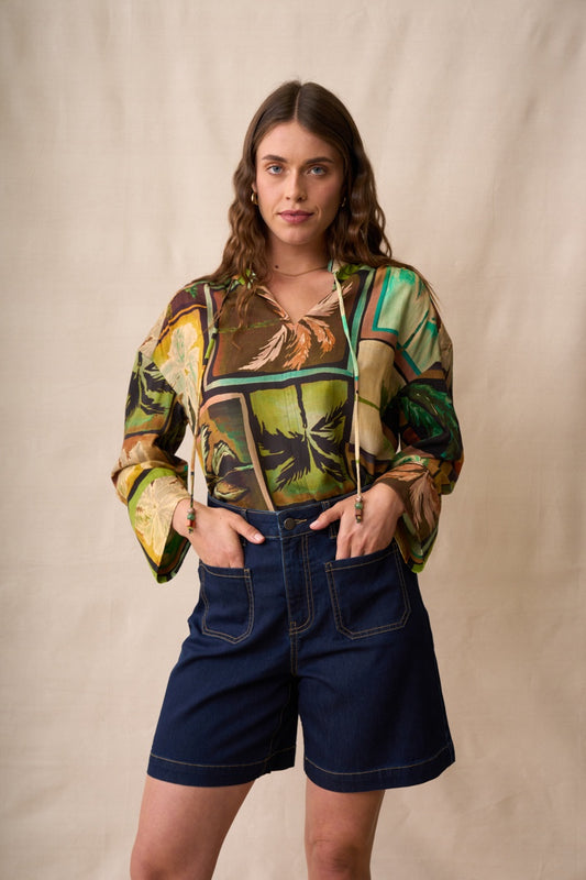 Neris Ramona Blouse - Sunset Palms