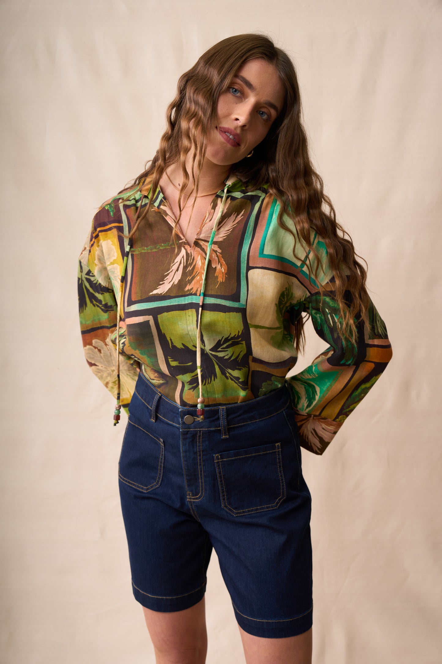 Neris Ramona Blouse - Sunset Palms