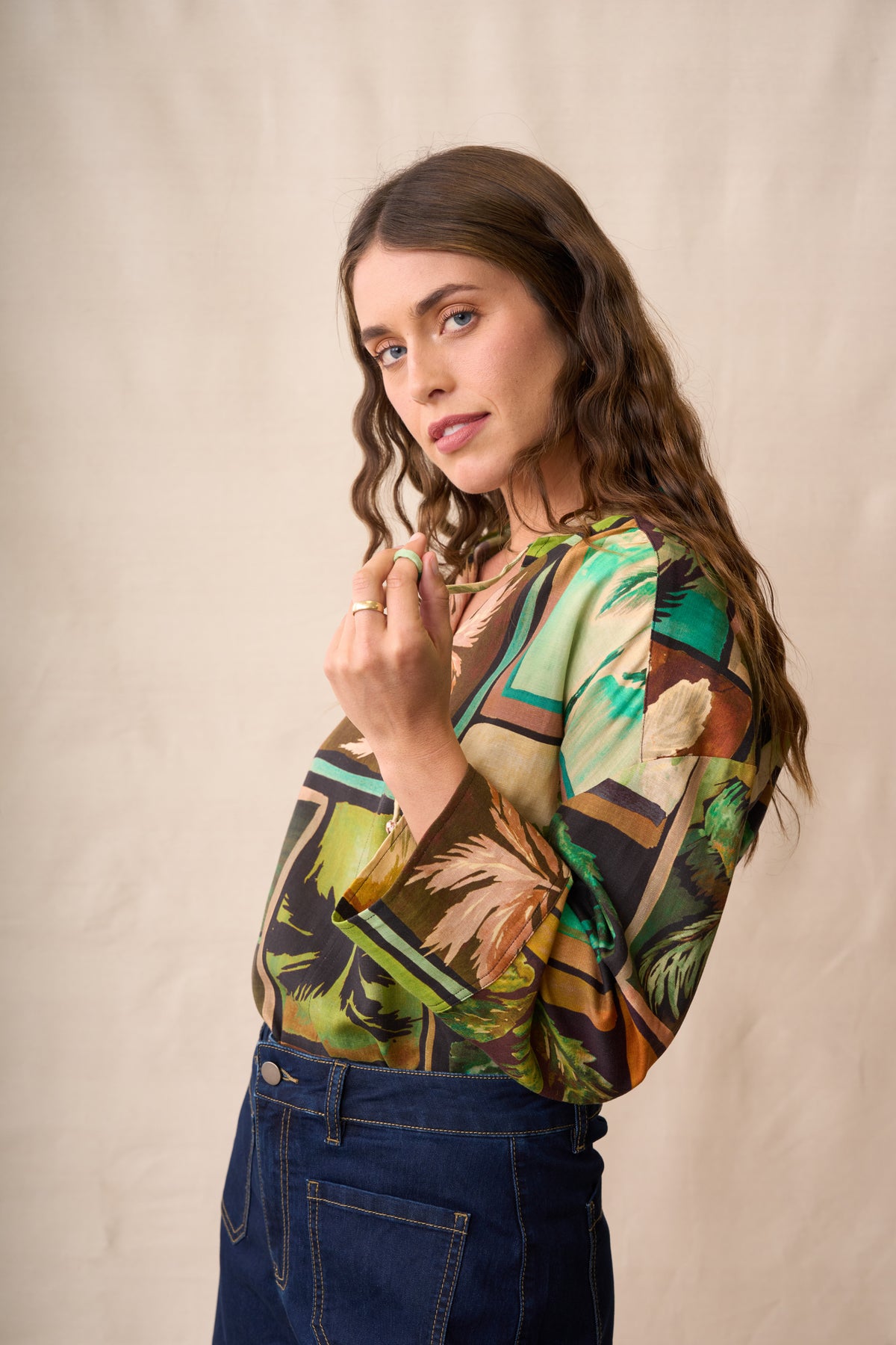 Neris Ramona Blouse - Sunset Palms