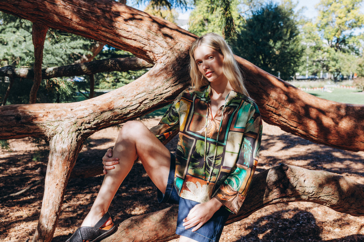Neris Ramona Blouse - Sunset Palms