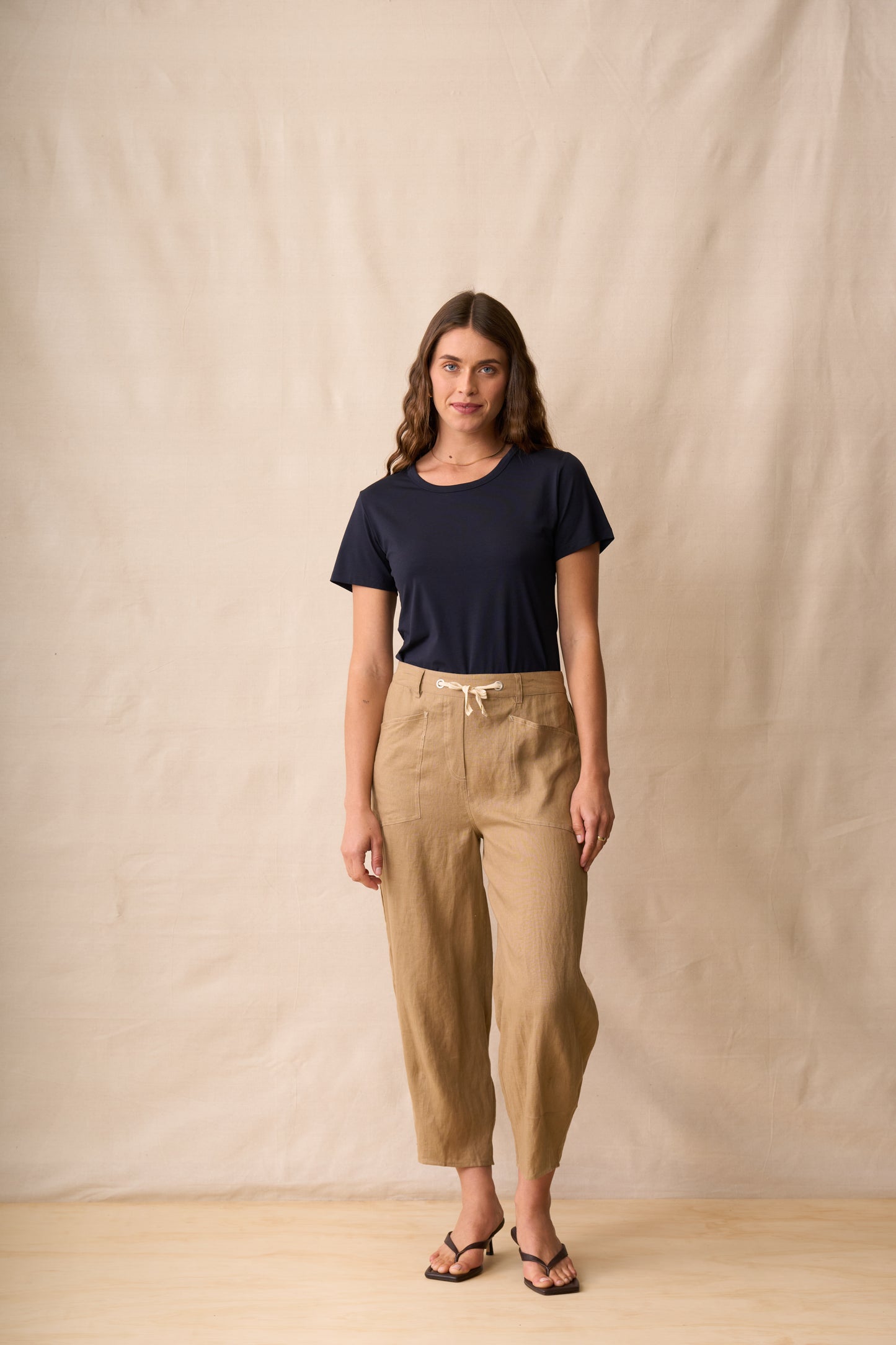 Neris Greer Pant - Biscotti/Ivory