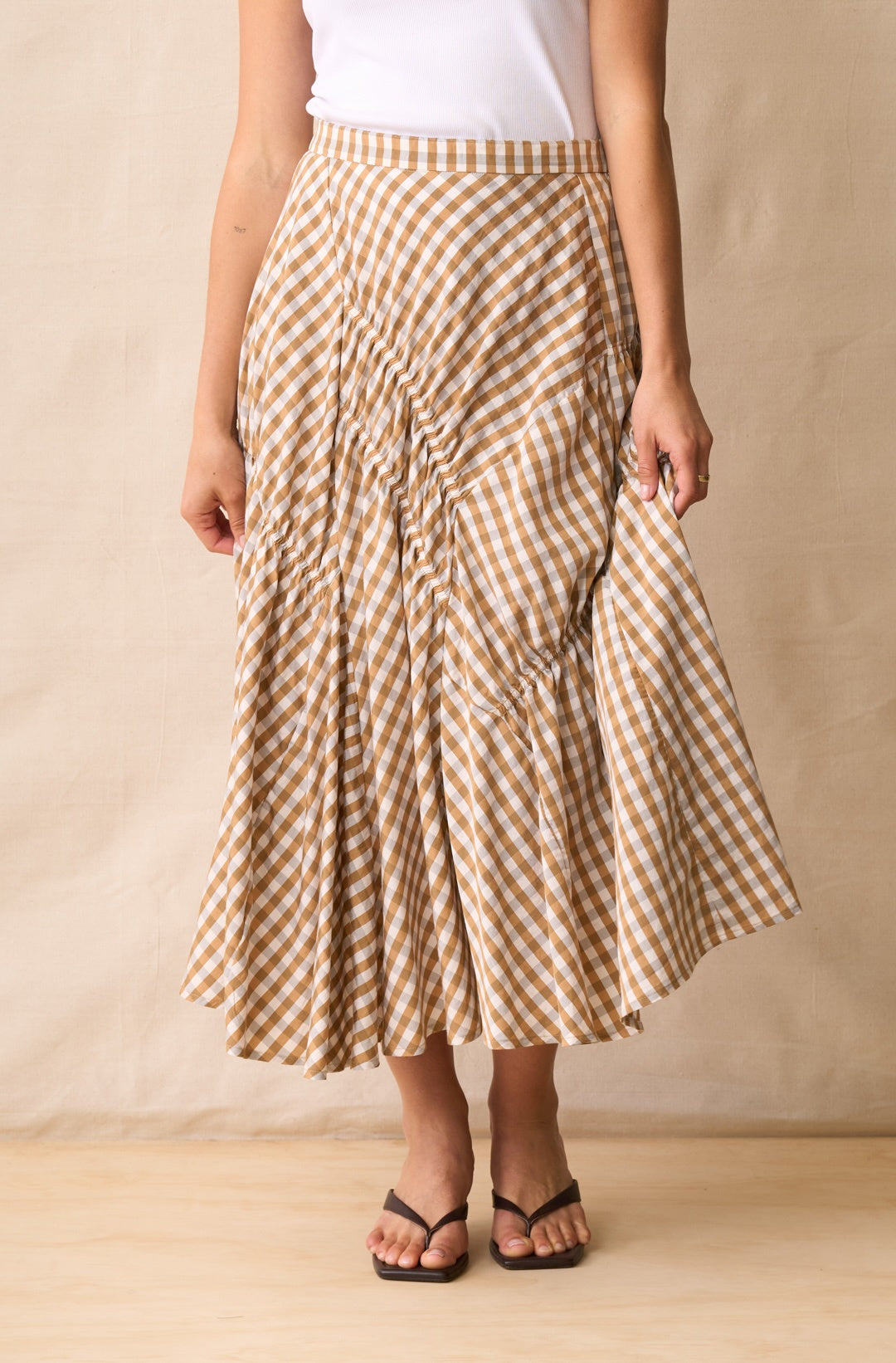 Neris In Stitches Skirt - Biscotti Check