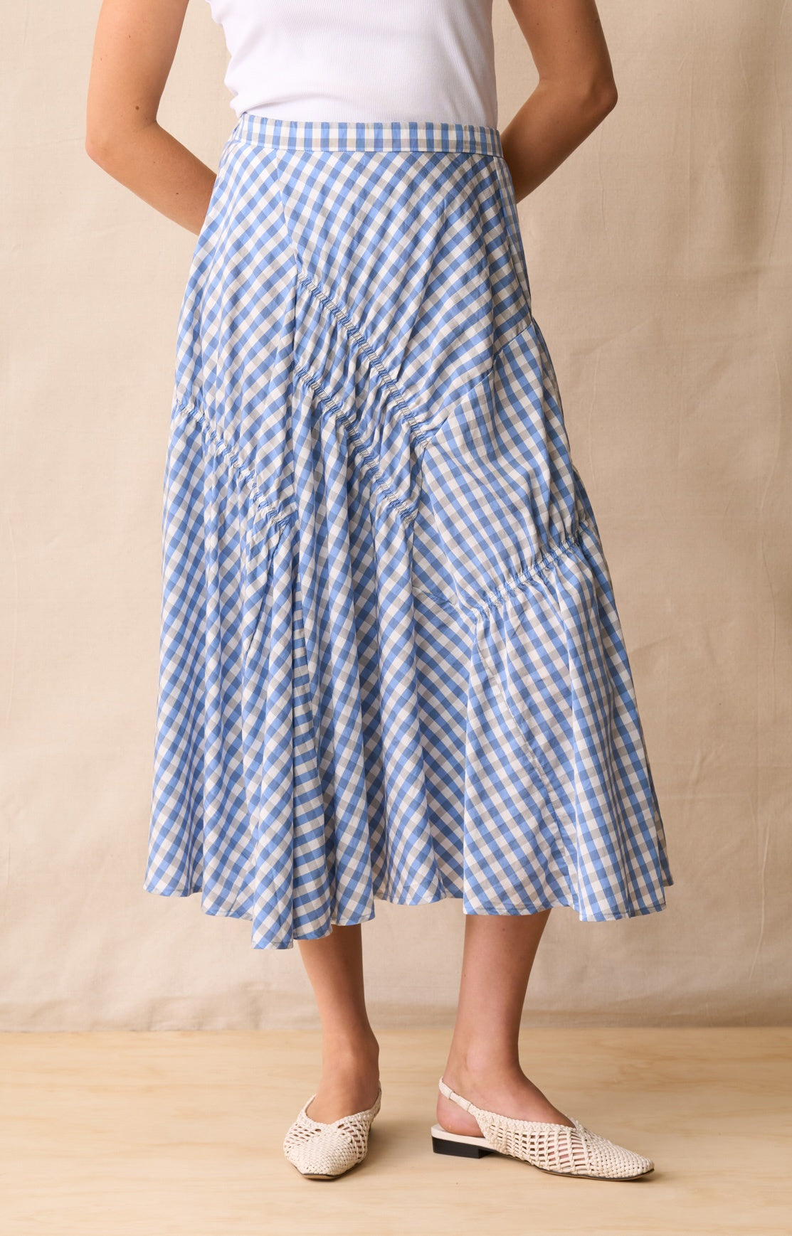 Neris In Stitches Skirt - Blue Check