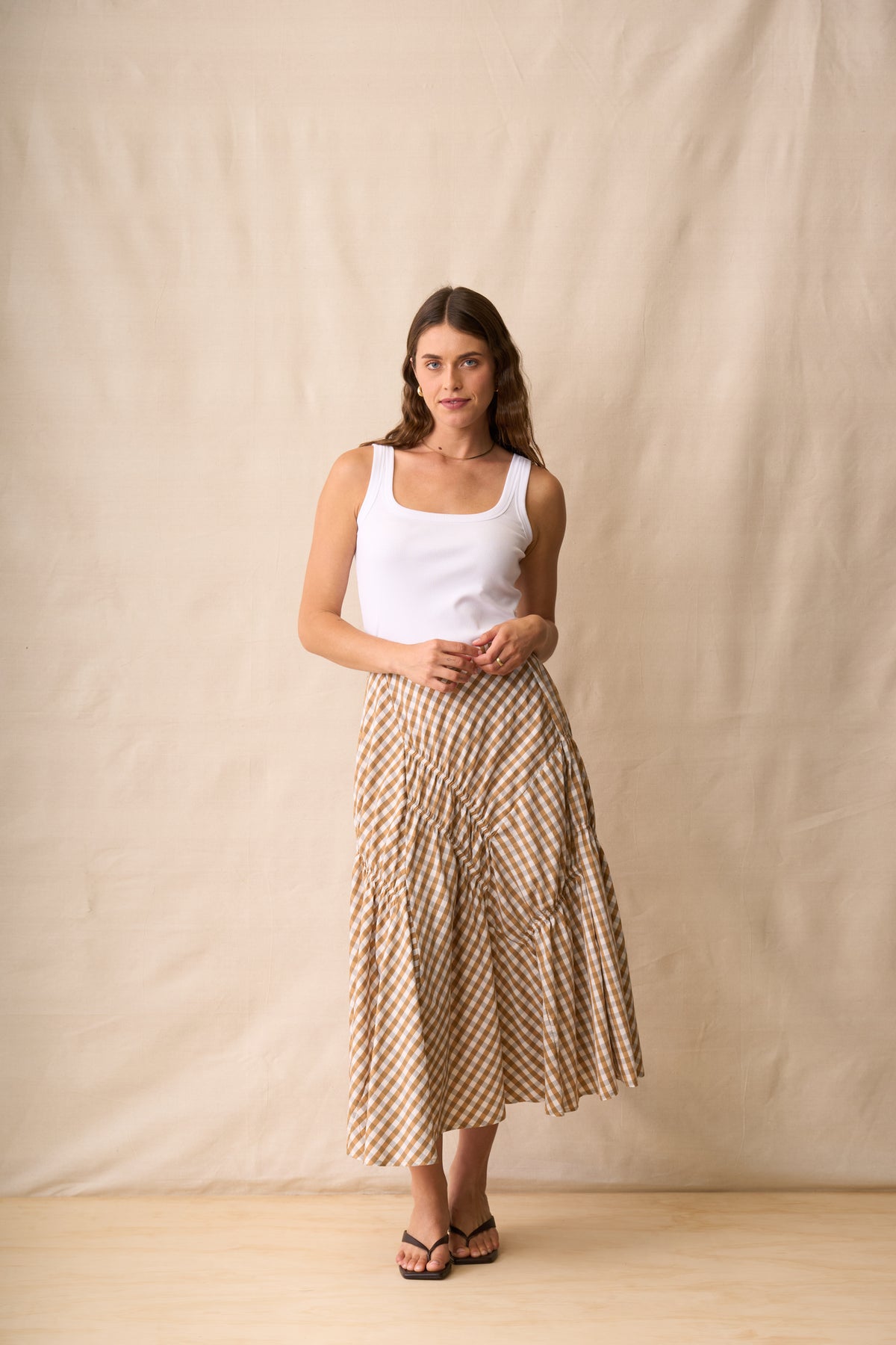 Neris In Stitches Skirt - Biscotti Check