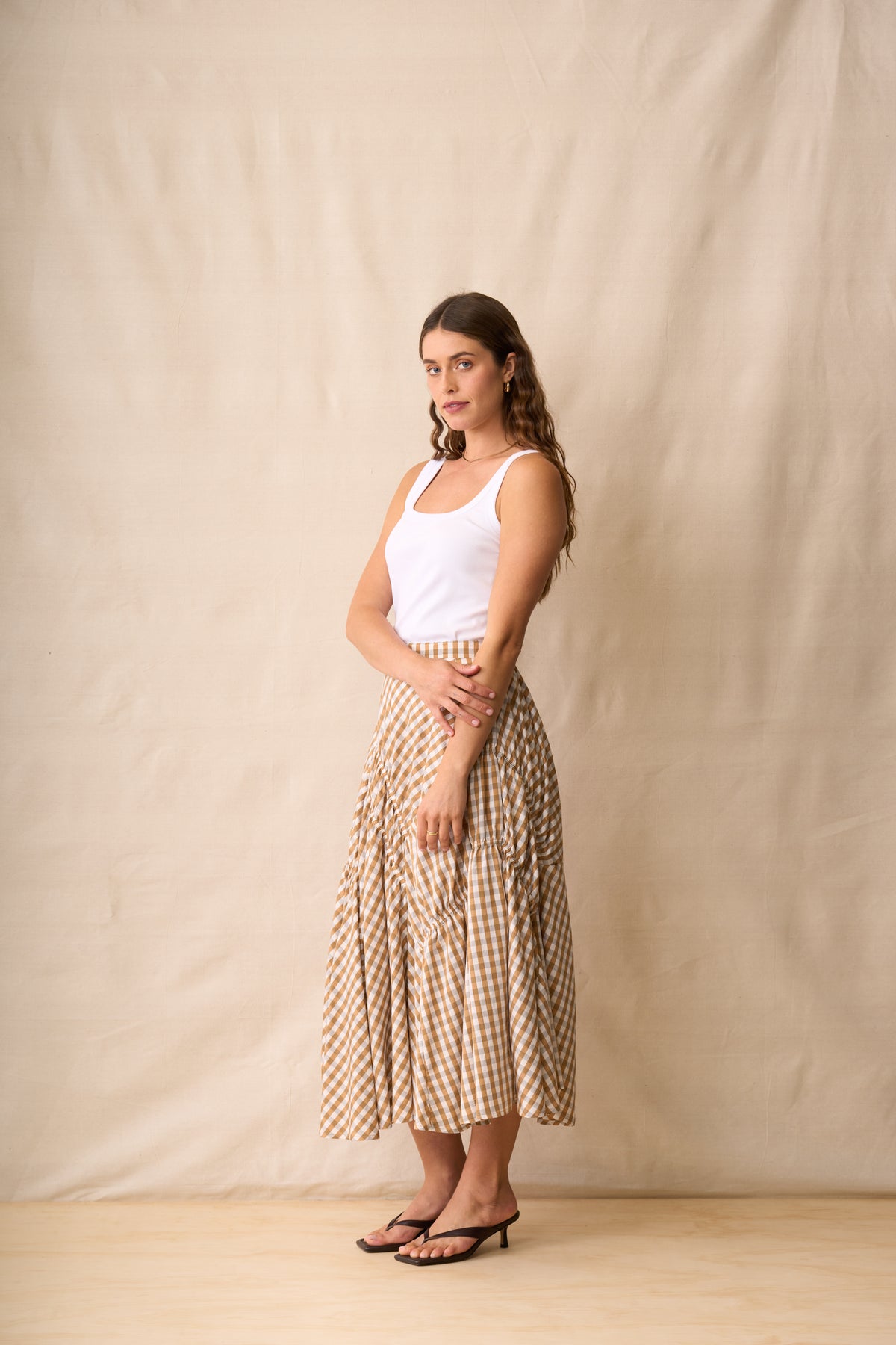 Neris In Stitches Skirt - Biscotti Check