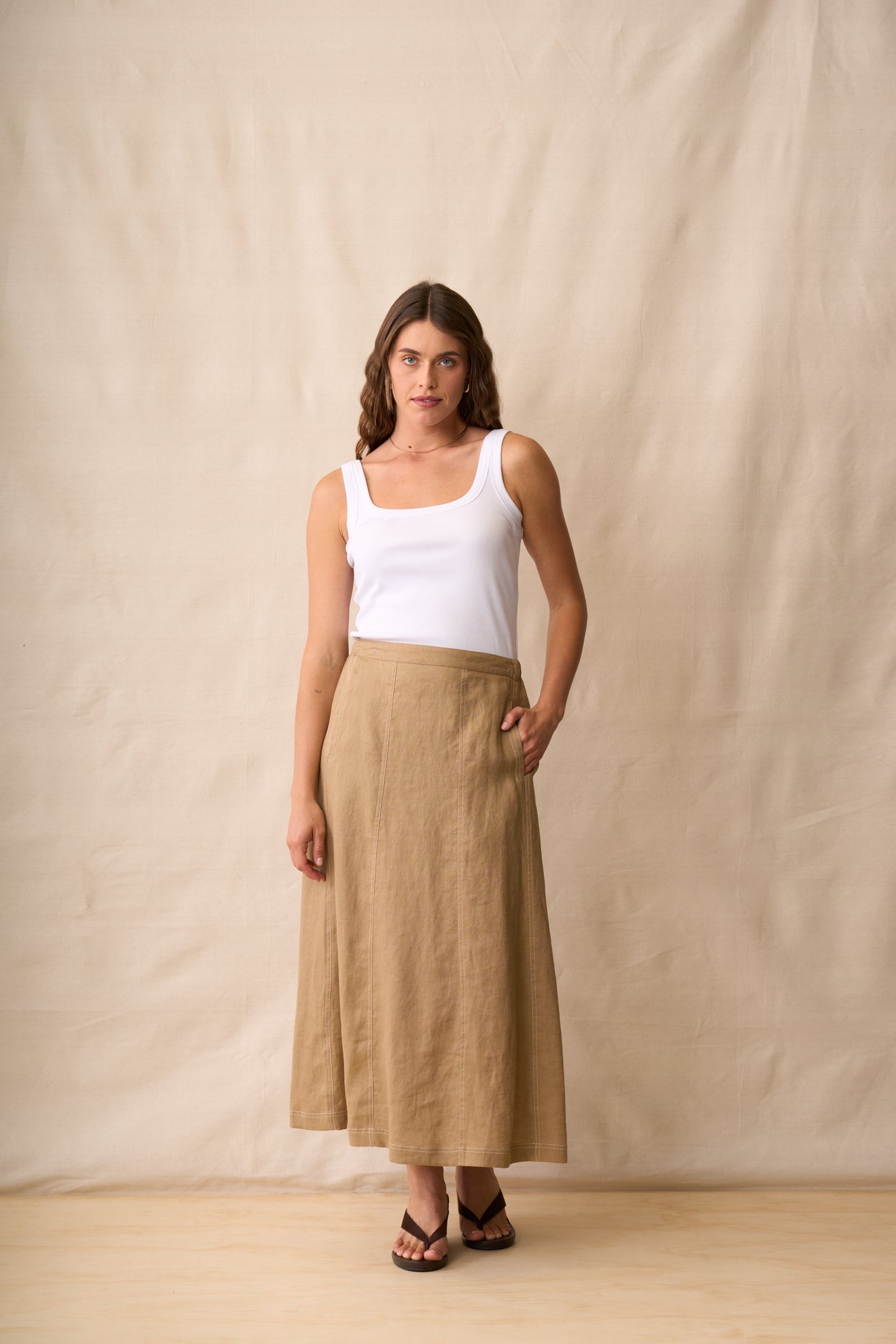 Neris Harper Skirt - Biscotti