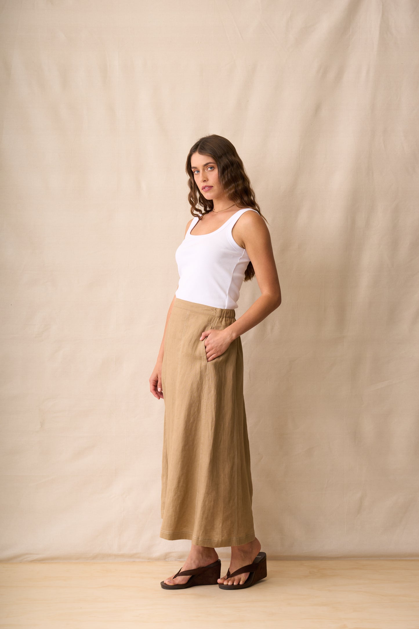 Neris Harper Skirt - Biscotti