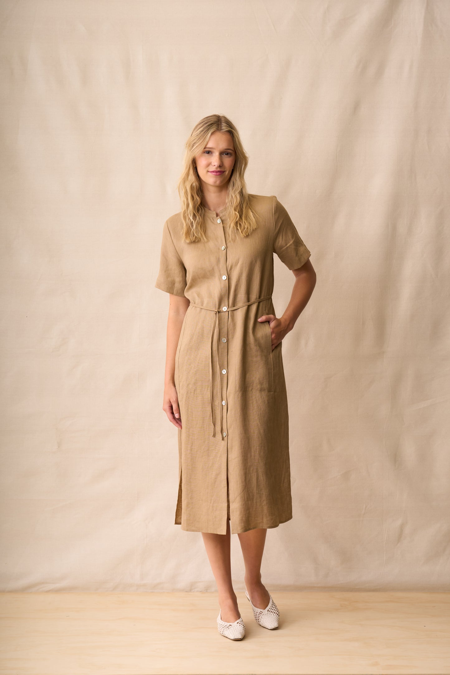 Neris Shiloh Dress - Biscotti