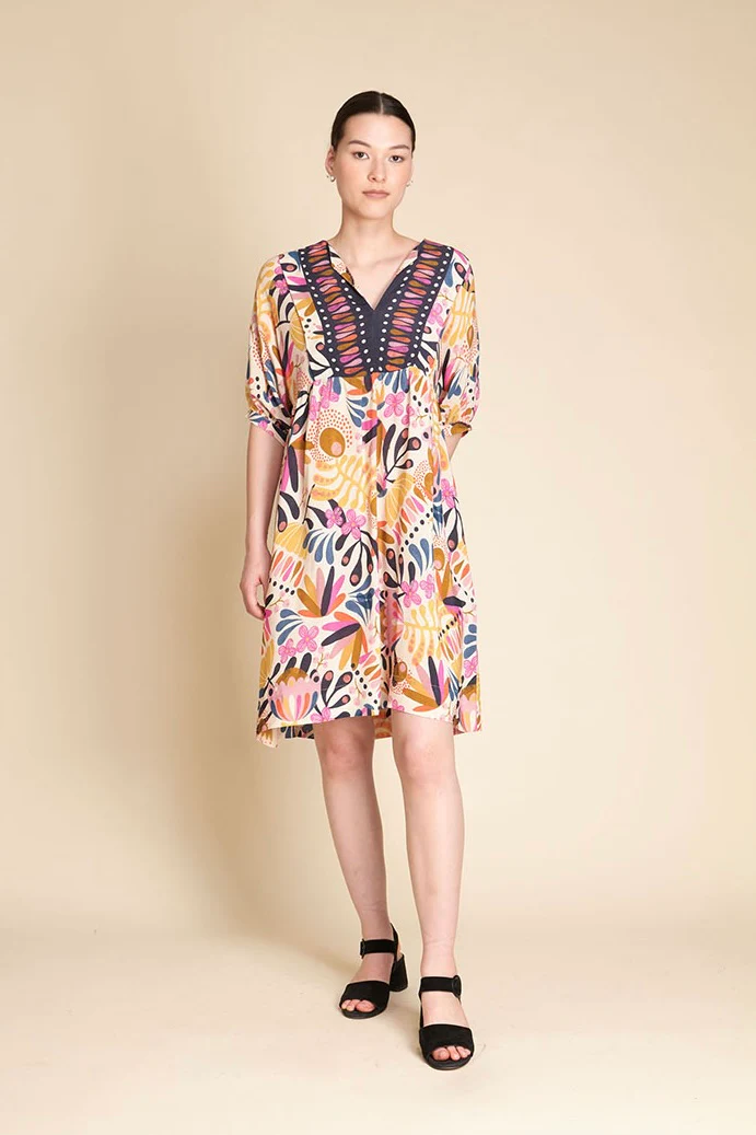 Siren Folk Story Dress - Multi