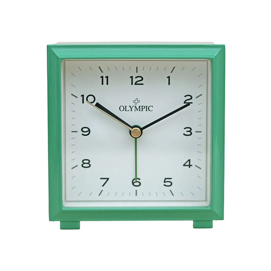 Olympic Square Metal Alarm Clock - Green