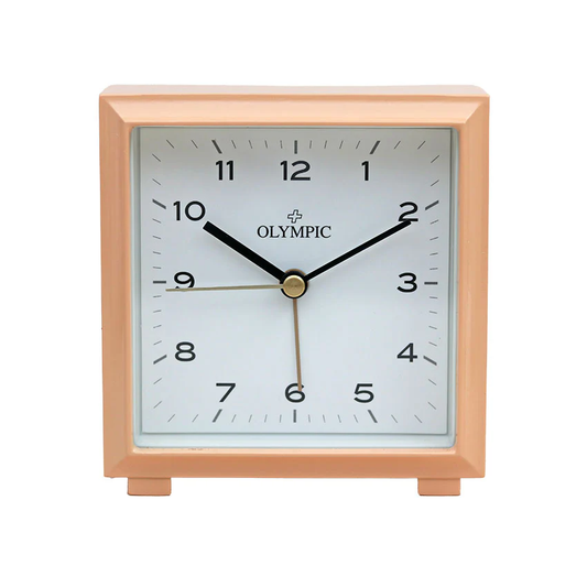 Olympic Square Metal Alarm Clock - Apricot