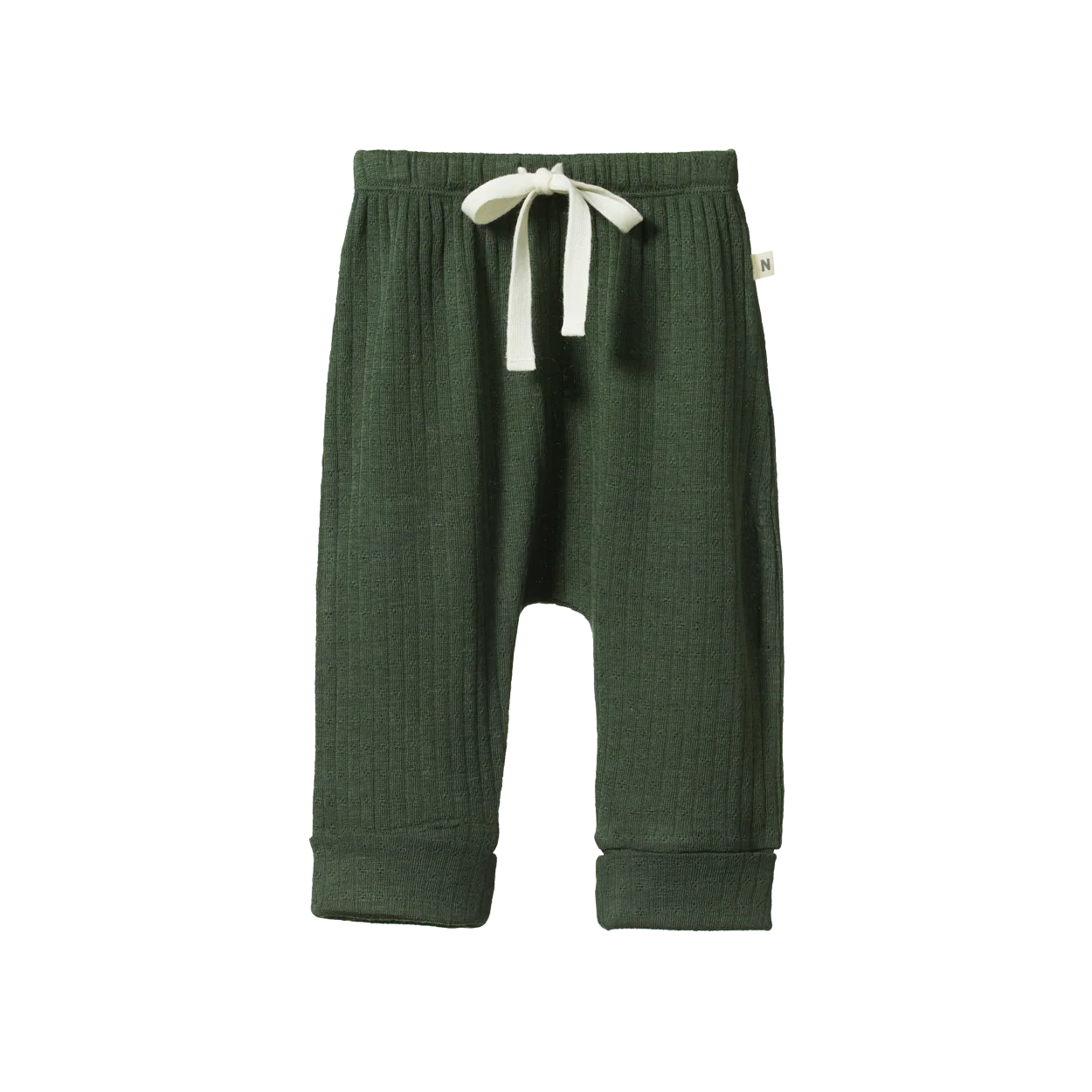 Nature Baby Merino Pointelle Drawstring Pants - Thyme