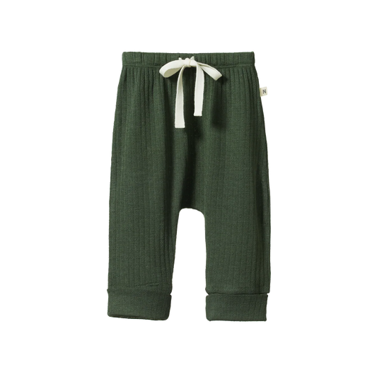 Nature Baby Merino Pointelle Drawstring Pants - Thyme