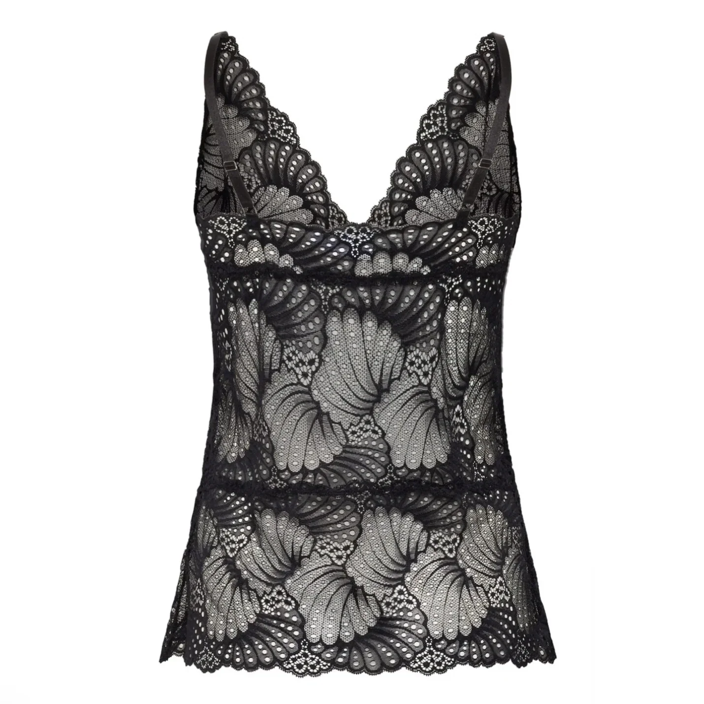Saint Tropez Daisy Singlet Top - Black