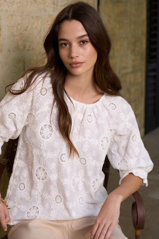 Loobie's Story Asmita Top - Silk White