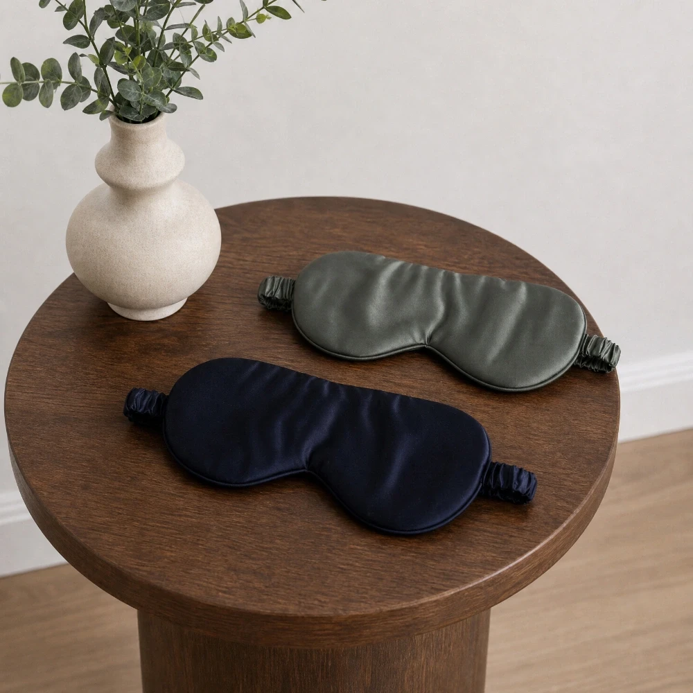 MM Linen Silk Eye Mask - Olive