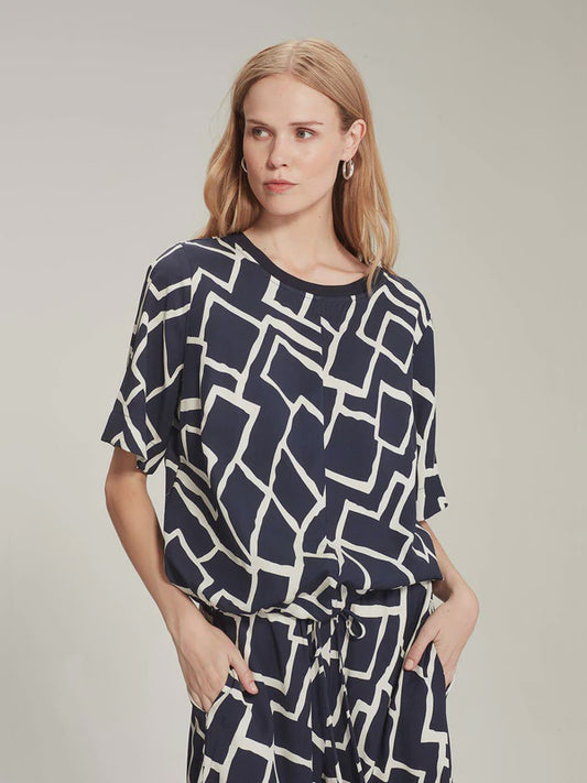 Sills Dea Print Top - Navy